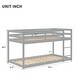 preview thumbnail 3 of 18, Twin over Twin Floor Bunk Bed with Ladder & Guardrails, Wood Bedframe