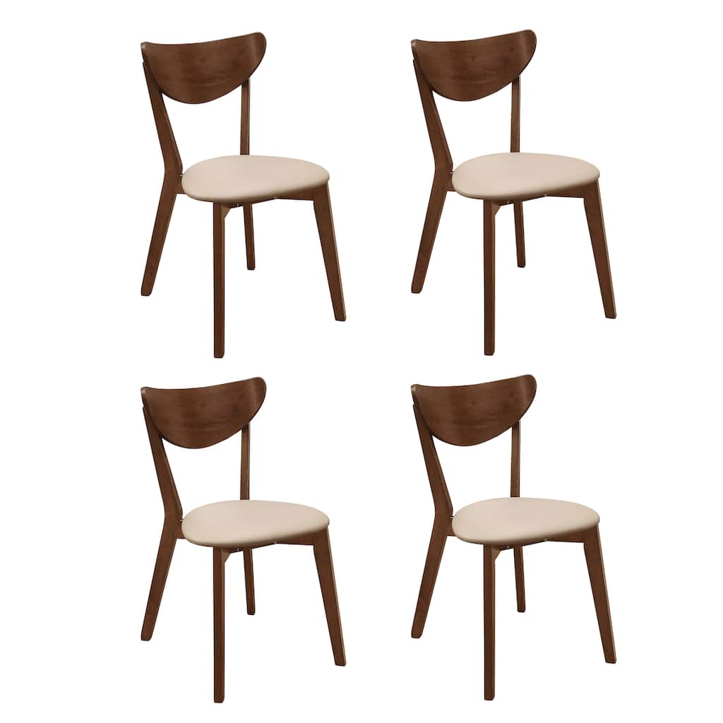 Markus Tan and Chestnut Open Back Dining Chairs (Set of 4)