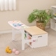 preview thumbnail 6 of 21, 3 in 1 Kids Convertible Activity Bench with 2 Removable Fabric Bins - 21" x 22" x 58" White