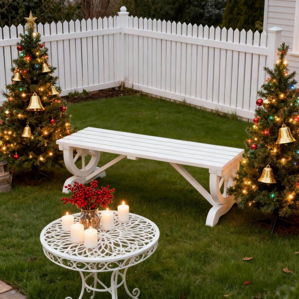 GDFStudio - Franklin Rustic Wagon Wheel Garden Bench - Garden Bench