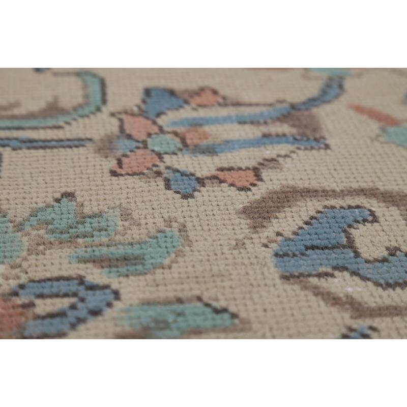 Traditional Tabriz Persian Rug Handmade Beige Wool Carpet - 9'2"x 12'4"