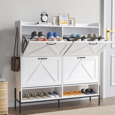 Shoe Cabinet with 4 Flip Drawer - 4 Flip Drawers