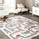 preview thumbnail 11 of 20, Nuloom Chalea SpinClean Kids Town Machine Washable Area Rug