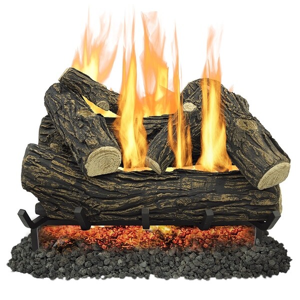 Pleasant Hearth VL-WO24D 24 Inch Willow Oak Vented Gas Log Set 55000 BTUs - Grey
