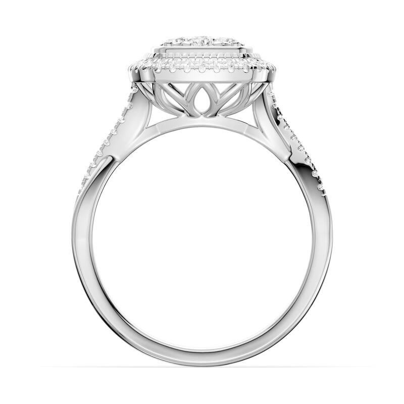 AEON Elysian Bloom Cushion 0.50ct Lab Grown Diamond Cluster Halo Ring