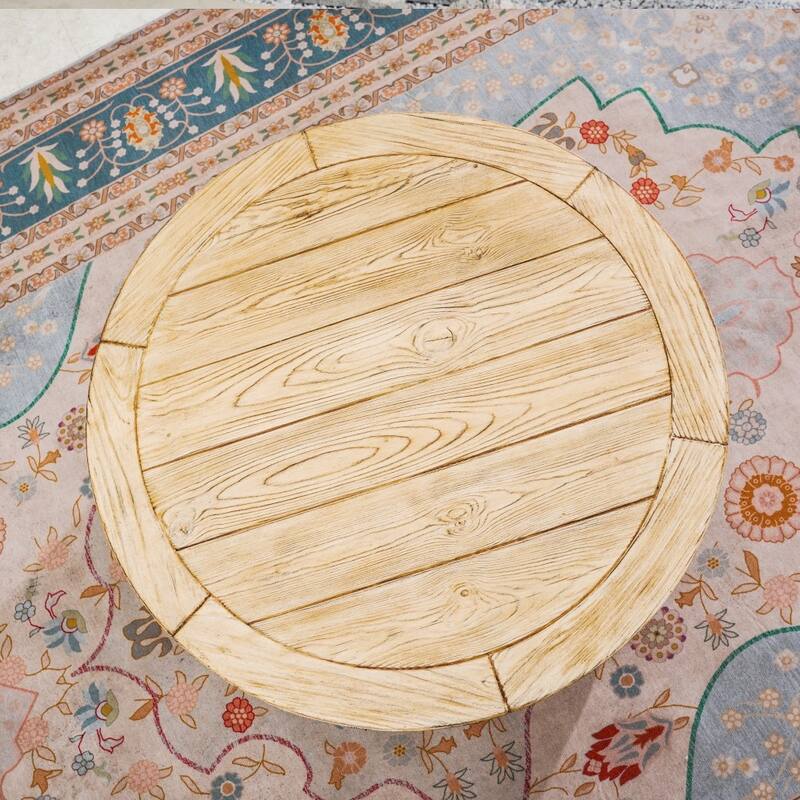 Rustic Outdoor Wood Grain Finish Elegance Terrafab Composite Coffee Table