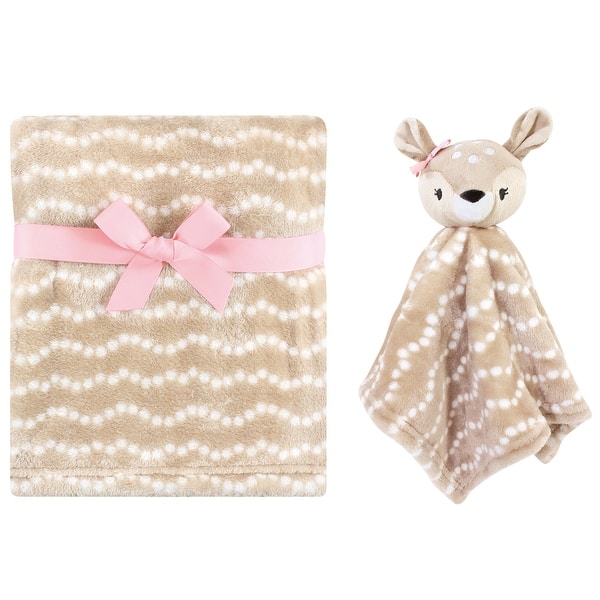 slide 1 of 1, Hudson Baby Infant Girl Plush Blanket with Security Blanket, Deer, One Size - Deer - One Size One Size - Deer