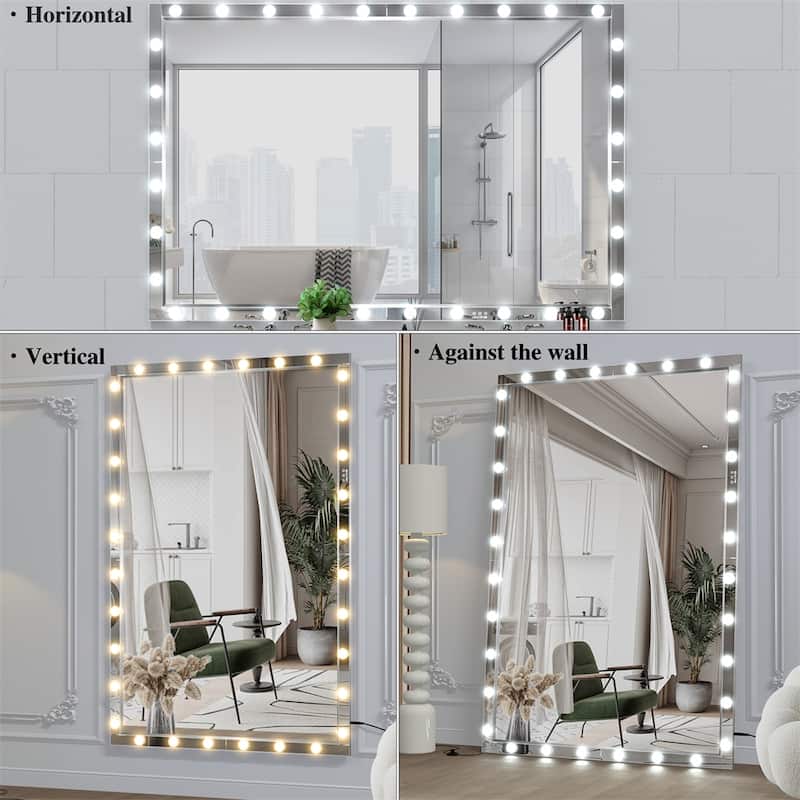 Hollywood LED Full Body Mirror with 3 Color Mode Lights