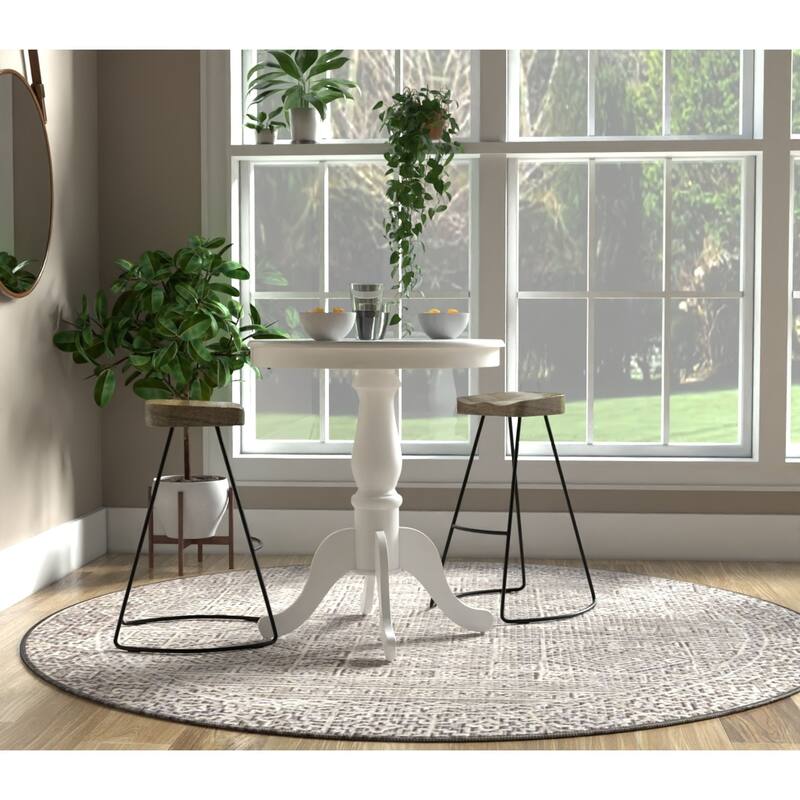 Circular Pedestal Bar Table - 30" - White