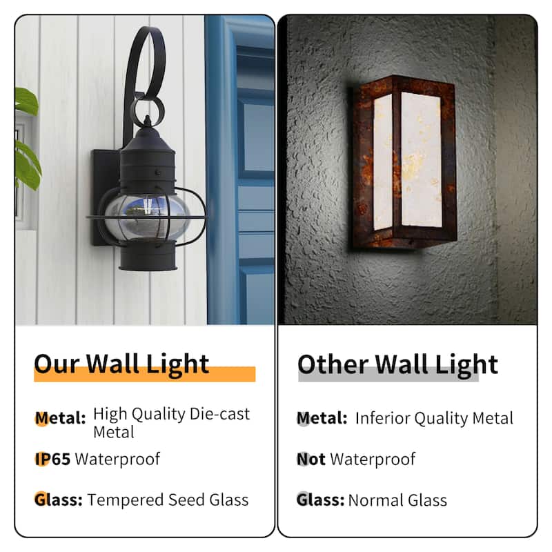 2 Pack - Onion Design Light Outdoor Wall Lantern Light Set - 7.21"x8.34"x13.91"