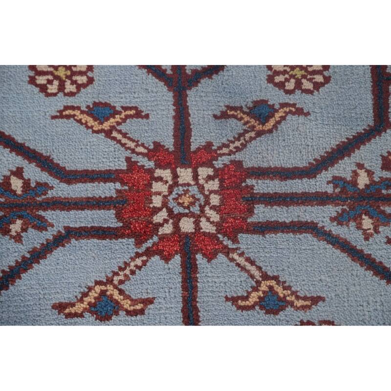 Light Blue Heriz-Serapi Oriental Area Rug Handmade Wool Carpet - 8'0"x 10'1"