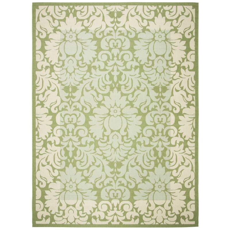 SAFAVIEH, Courtyard Foelke Indoor/ Outdoor Patio Backyard Rug - 8' x 11' - Olive/Natural
