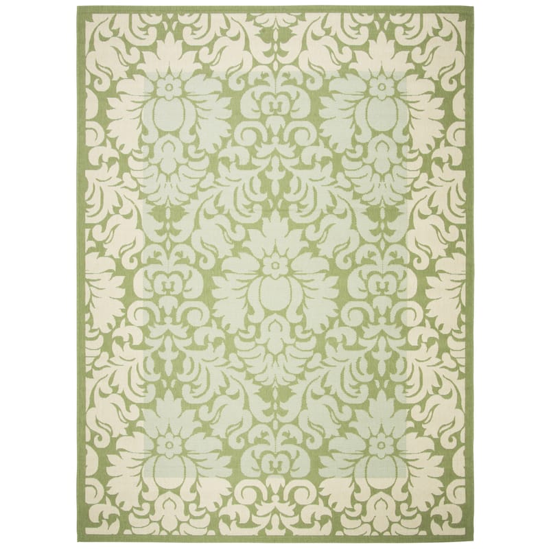 SAFAVIEH Courtyard Peggie Indoor/ Outdoor Patio Backyard Rug - 8' x 11' - Olive/Natural