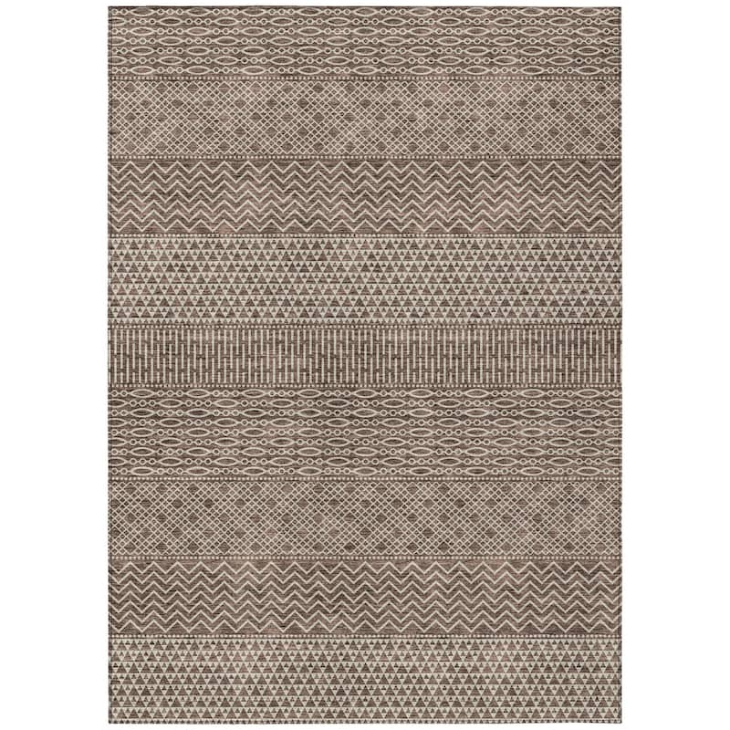 HomeRoots Chevron Modern Rectangle Outdoor Rug