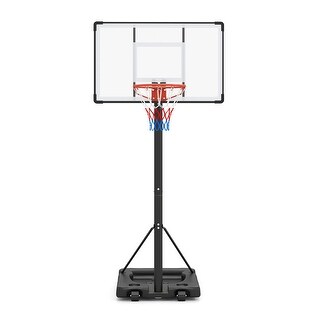 Gymax 10 FT Portable Basketball Hoop w/ Shock Absorbent Rim Fillable