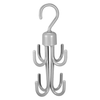 Closet Hook, Rotatable PP Storage Organizer 8 Hooks in 1, Gray