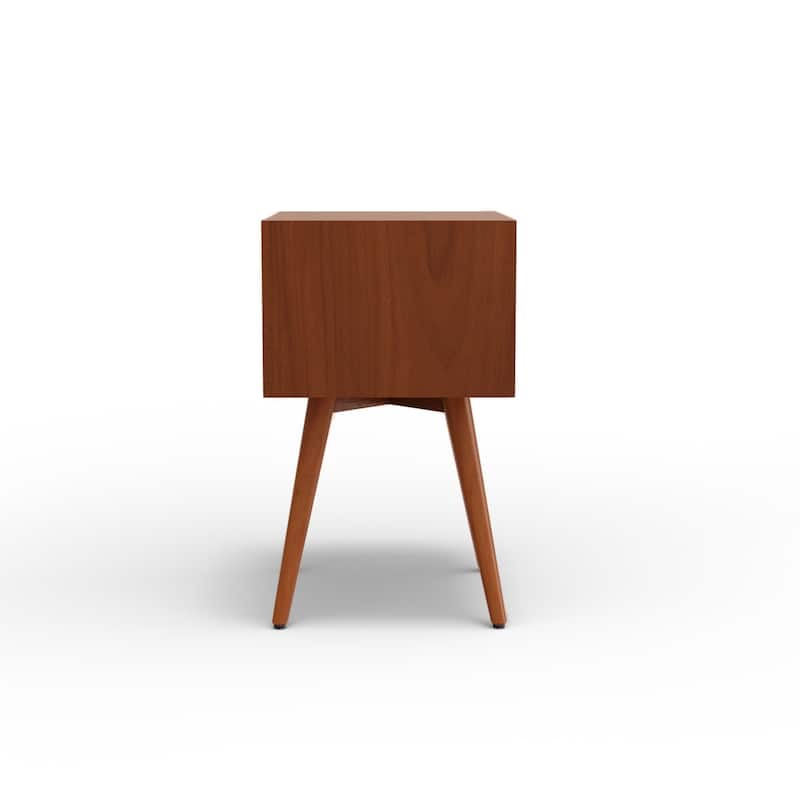 Flynn Small 2-Drawer Mahogany Nightstand with Legs