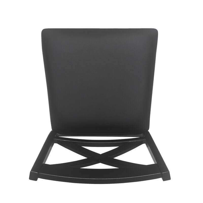 Roomfitters Upholstered Wood Counter Stools with X-Back Design, Comfortable Bar-Height Kitchen Chairs (Set of 2)