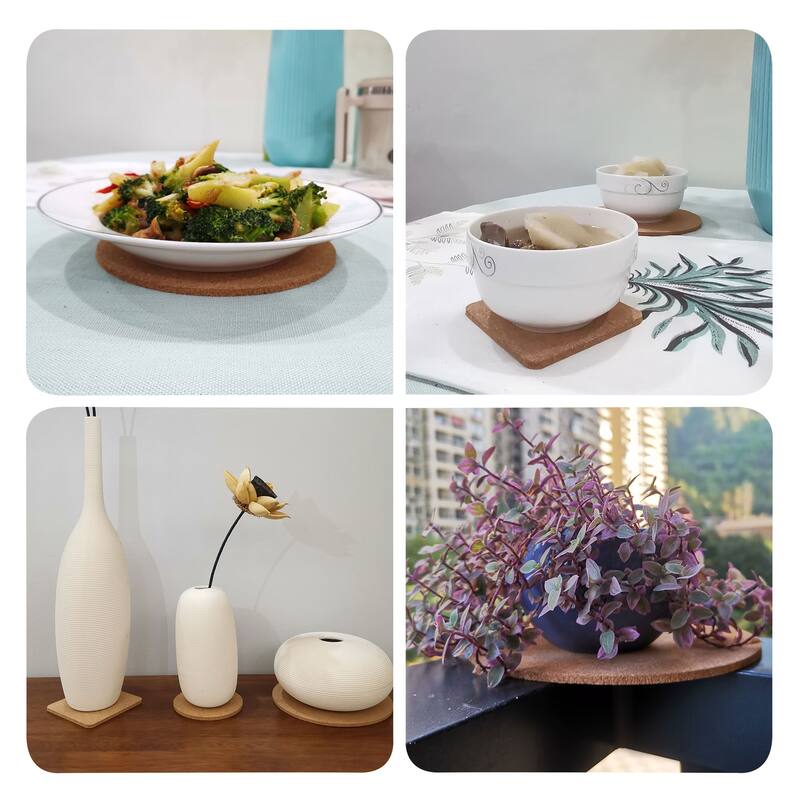 40pcs Cork Coasters Round Wooden Drinks Mats 3.5" Dia 0.12" Thick - Yellow - 3.5 x 0.12 inch