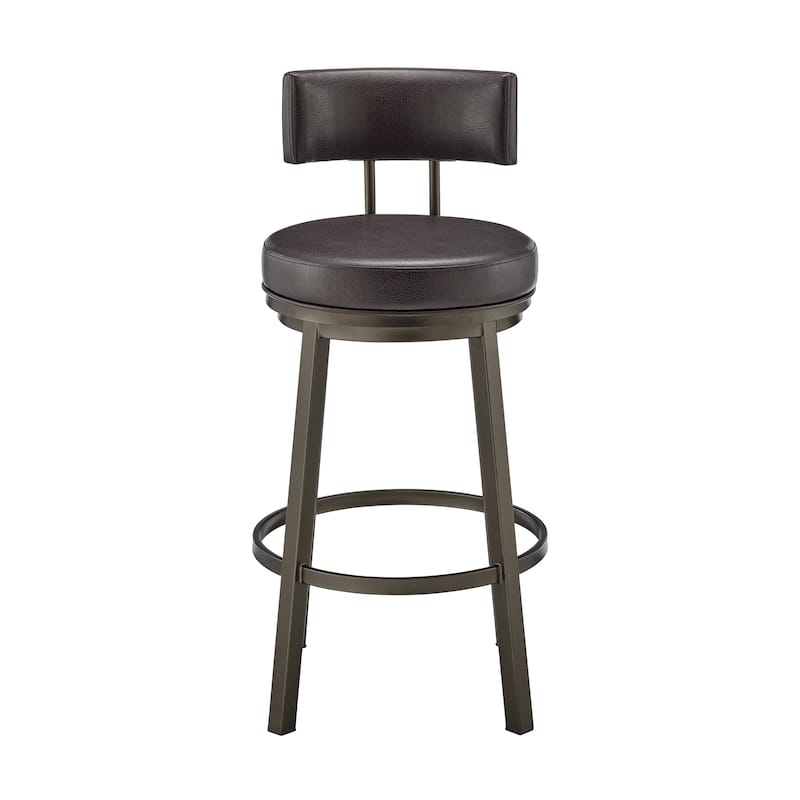 Dalza Faux Leather and Metal 360 Swivel Bar or Counter Stool