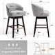 preview thumbnail 5 of 8, Bar Stools PU Leather / Linen Fabric Upholstered Solid Wood Swivel Barstool Set of 2/4