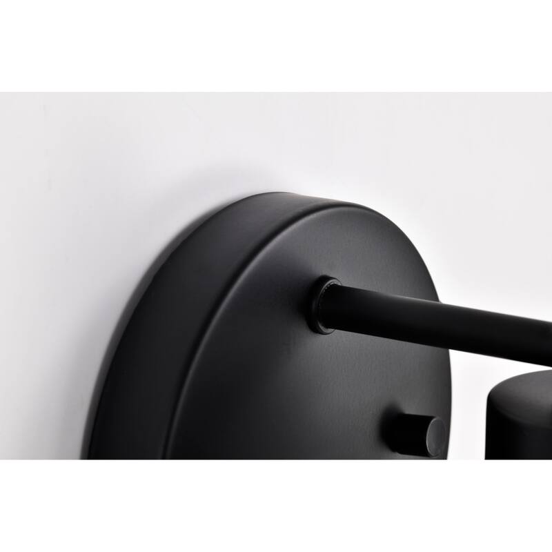 Grayson 1 Light Vanity Matte Black Finish Clear Ribbed Glass - Matte Black