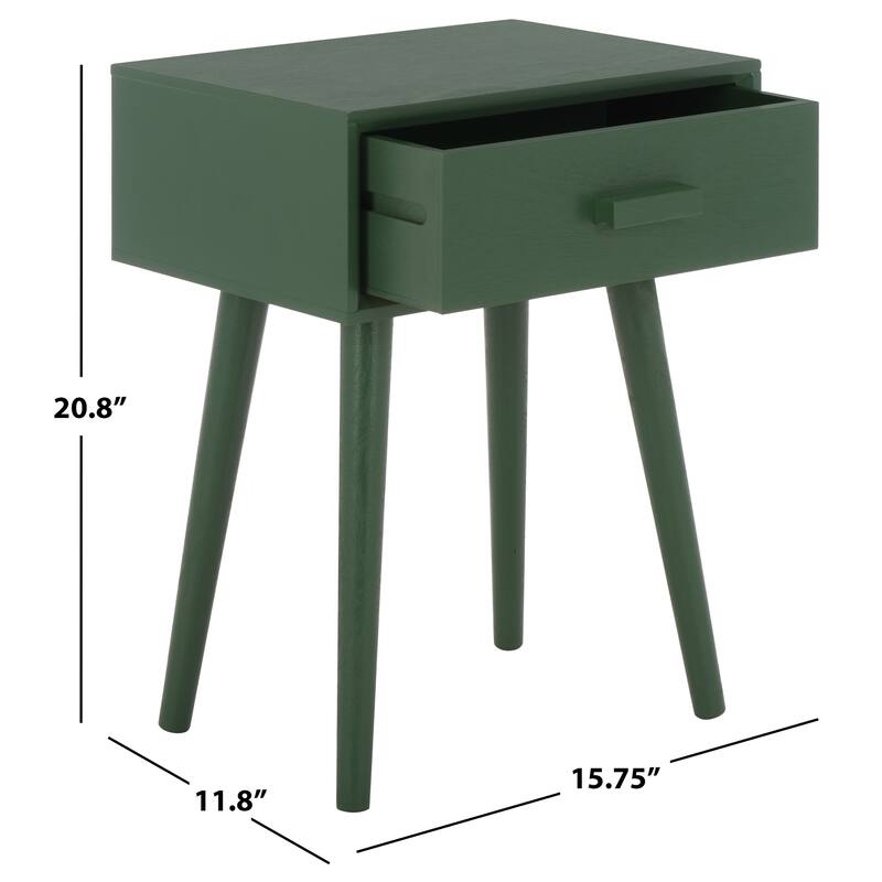 SAFAVIEH Fraida 1-Drawer Side Table - 15.8" x 11.8" x 20.8" - 16"W x 12"D x 21"H