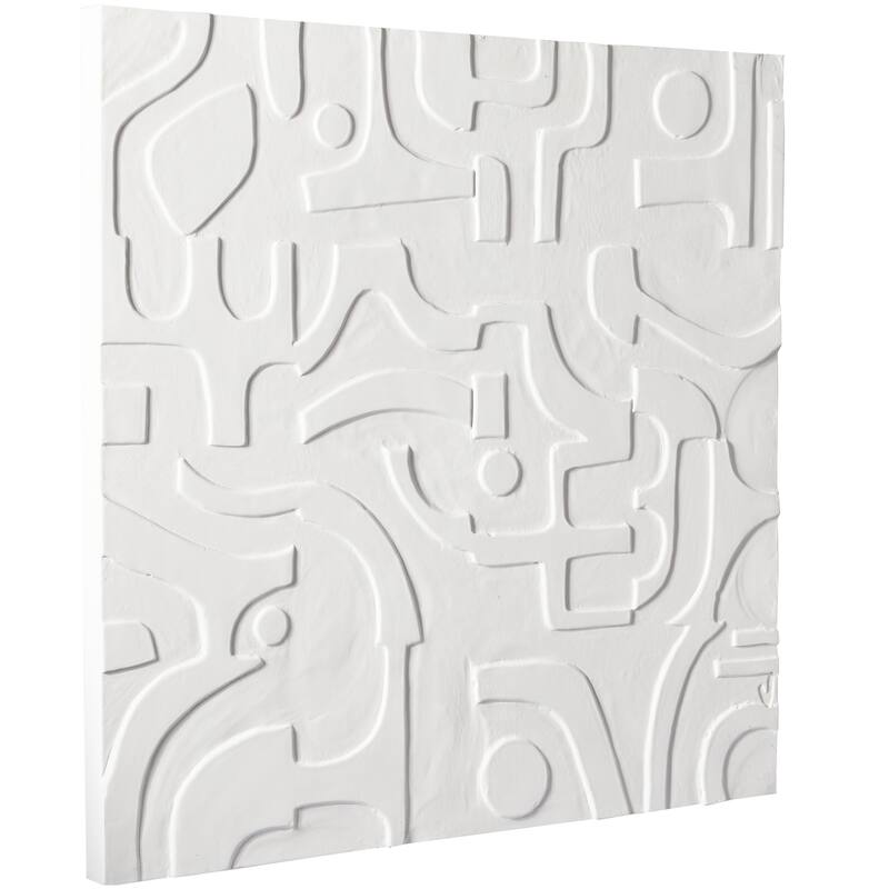 CosmoLiving by Cosmopolitan White Wooden Handmade Intricately Carved Geometric Home Wall Decor