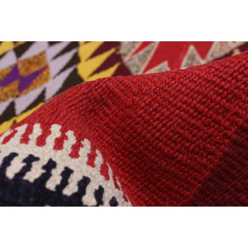 ECARPETGALLERY Flat-Weave Ankara Red Wool Kilim - 5'7 x 10'6