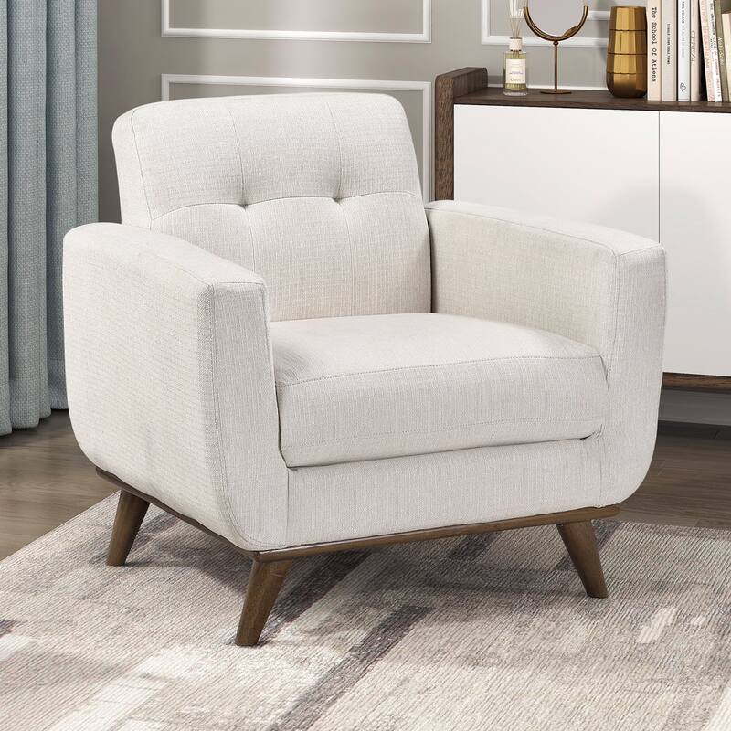 Fremont & Park Everett 35.5" Textured Fabric Accent Chair - Tufted Chair Back