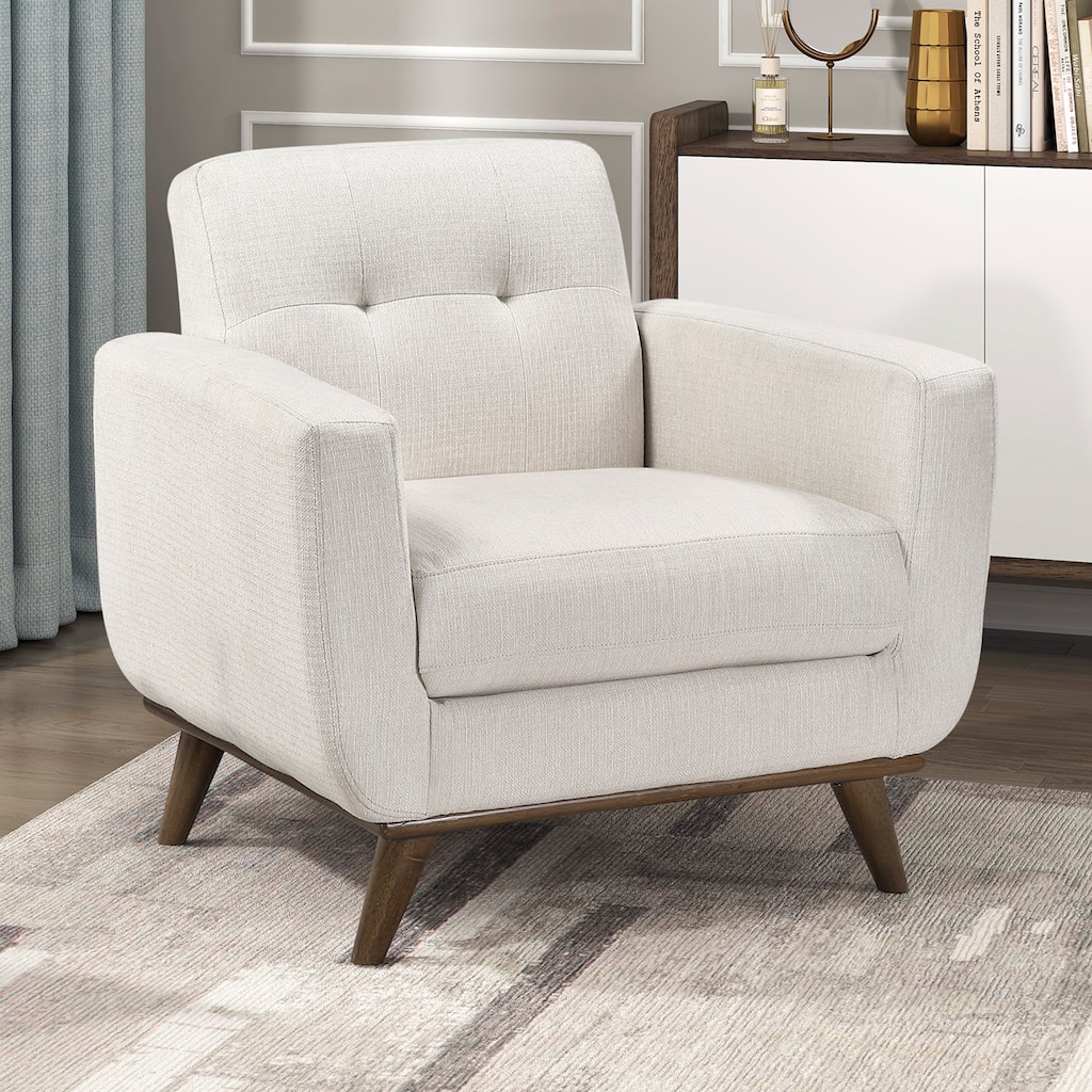 Fremont & Park Everett 35.5" Textured Fabric Accent Chair - Tufted Chair Back