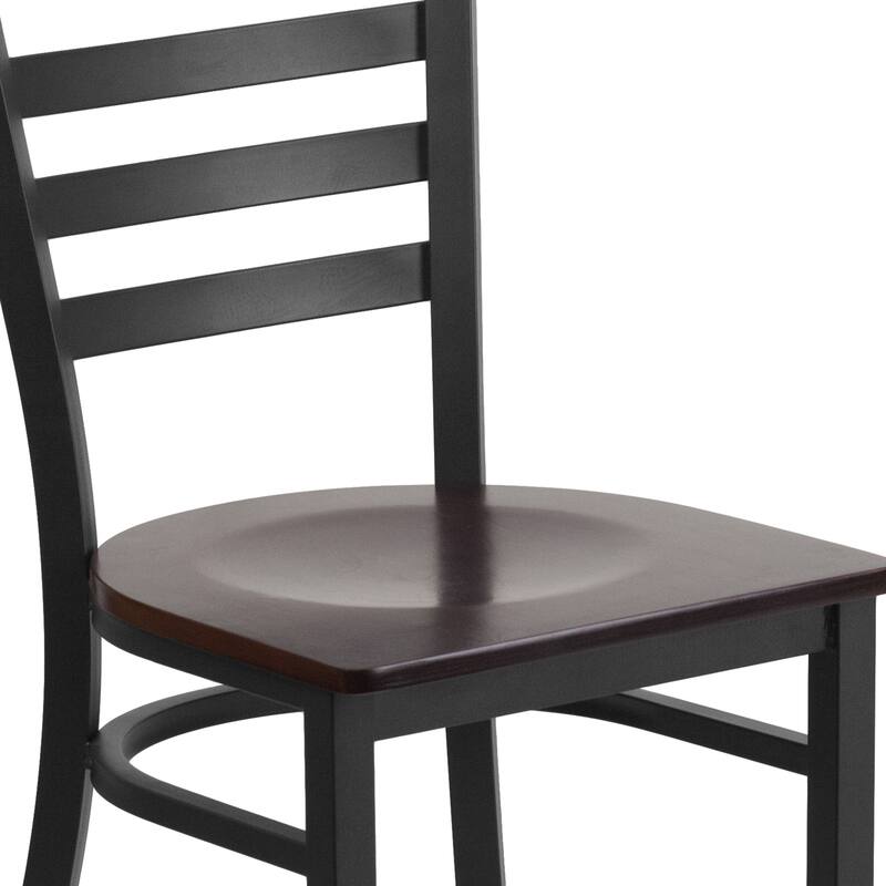 Ladder Back Metal Restaurant Chair - 16.5"W x 17"D x 32.25"H - 16.5"W x 17"D x 32.25"H