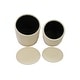 preview thumbnail 5 of 4, Channeled Cream Storage Ottomans - Set of 2