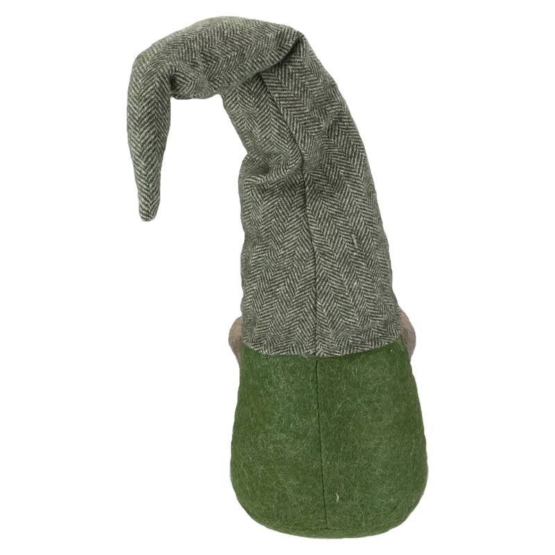 Forest Tree Chevron Hat Gnome Head Christmas Decoration - 21" - Green and Brown