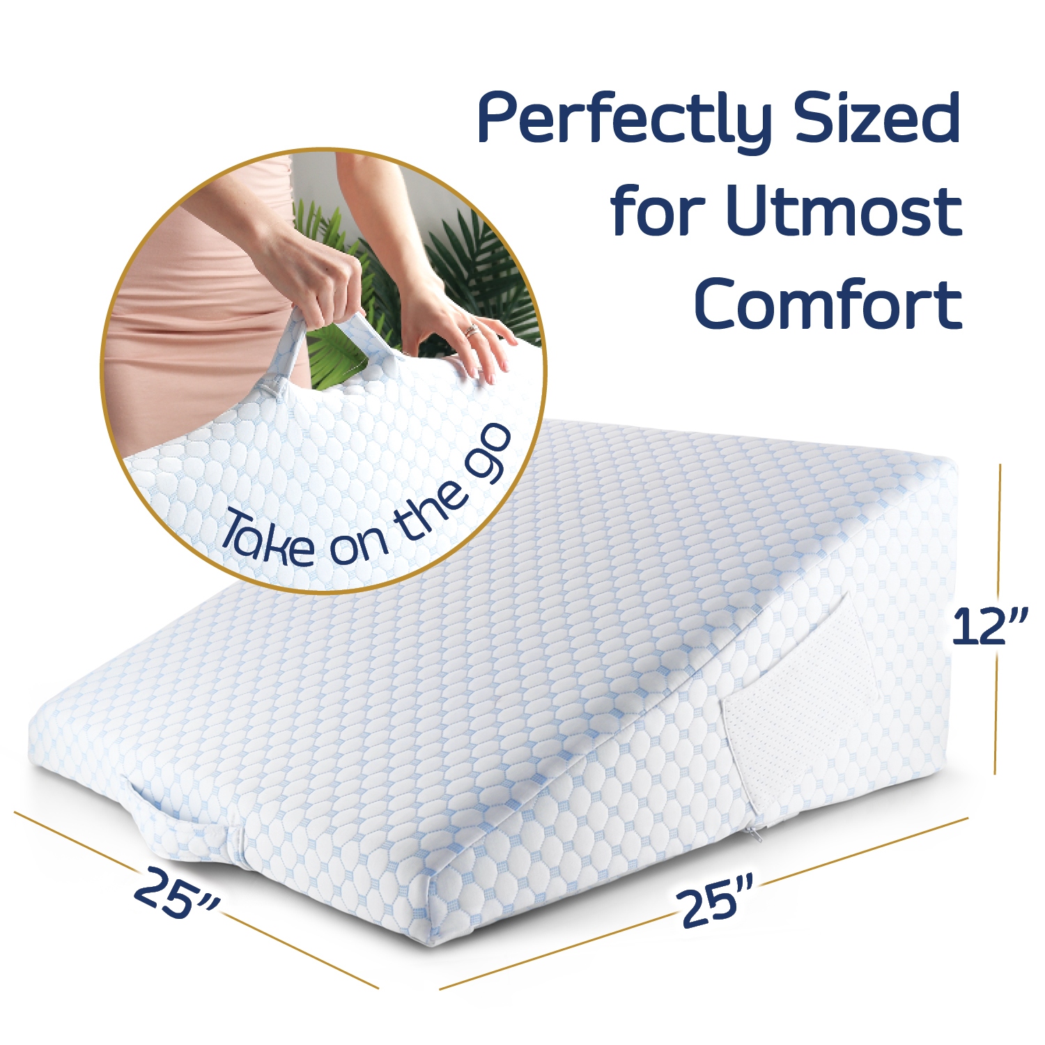 Nestl Bed Wedge Pillow Wedge Pillow for Sleeping to Reduce Acid Reflux Wedge Pillows for After Surgery 8 in 1 Triangle Pillow Wedge Cooling Gel