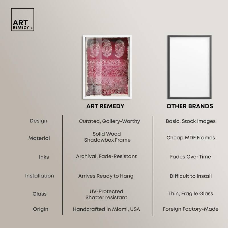 Burgundy Stamps Shadowbox by Art Remedy
