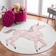 preview thumbnail 15 of 68, SAFAVIEH, Carousel Kids Mareke Unicorn Rug 3' Round - Ivory/Pink