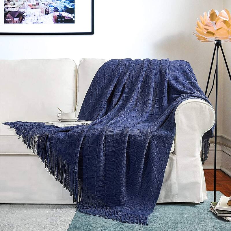 Acrylic Fabric Knit Throw Blanket for Couch Sofa, Bed - Bed Bath ...