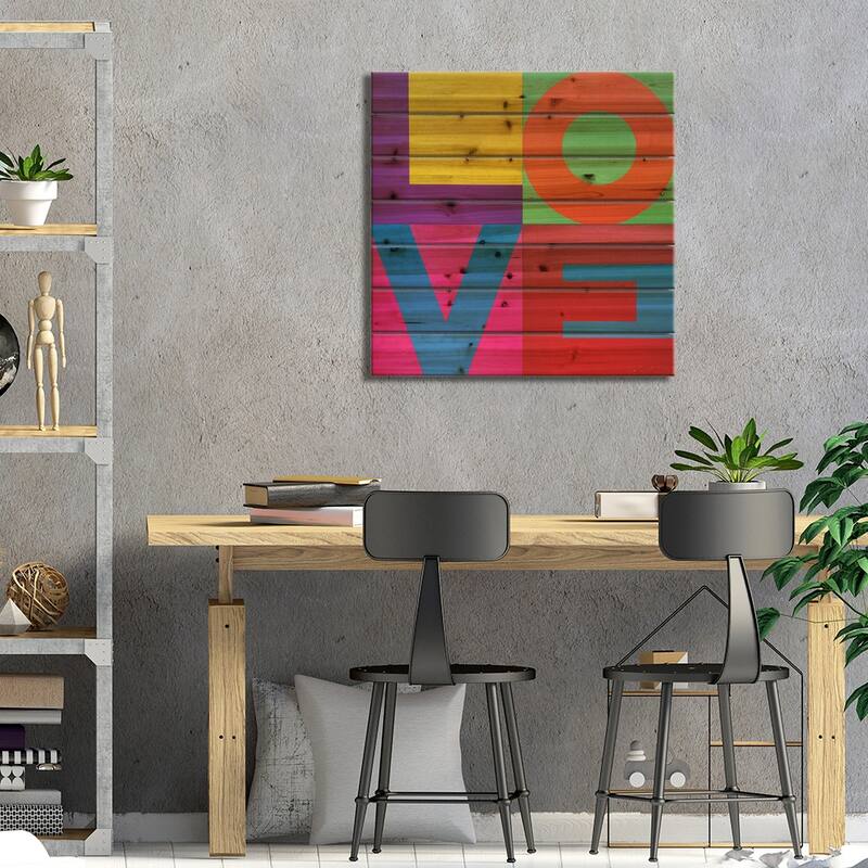Love Print On Wood by Alla GrAnde - Multi-Color