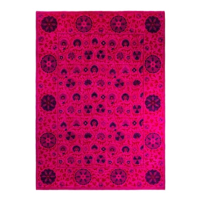 Overdyed, One-of-a-Kind Hand-Knotted Area Rug - Pink - 9' 2" x 12' 7"