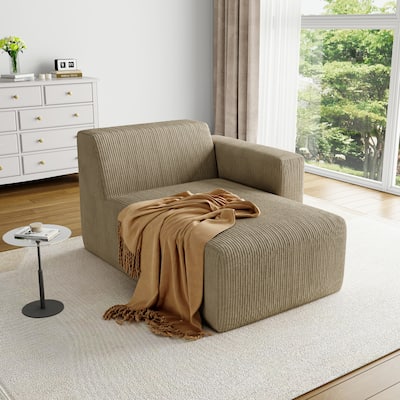 UIXE Upholstered Corduroy Chaise Lounges For Interior - 56.9" W x 31.8 H" 35.3 D"