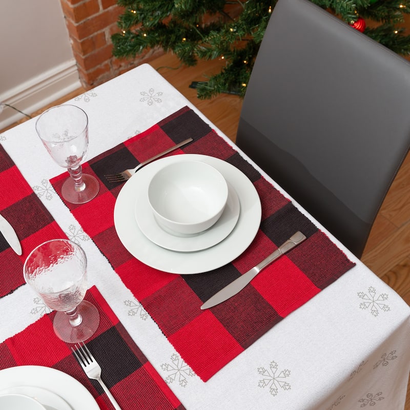 Fabstyles Buffalo Check High Quality Cotton Placemats Set of 4 - 13"x19"