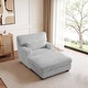 preview thumbnail 33 of 37, Oversized Chaise Longue Accent Chair with Ottoman