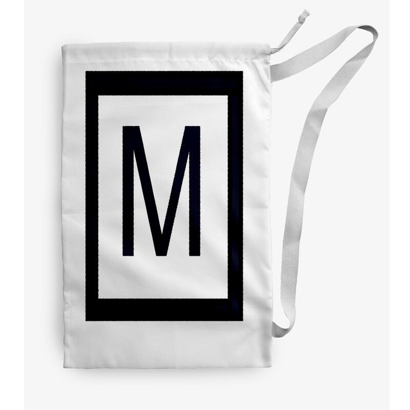 Modern Monogram Laundry Bag - 28" x 36" - White/Black