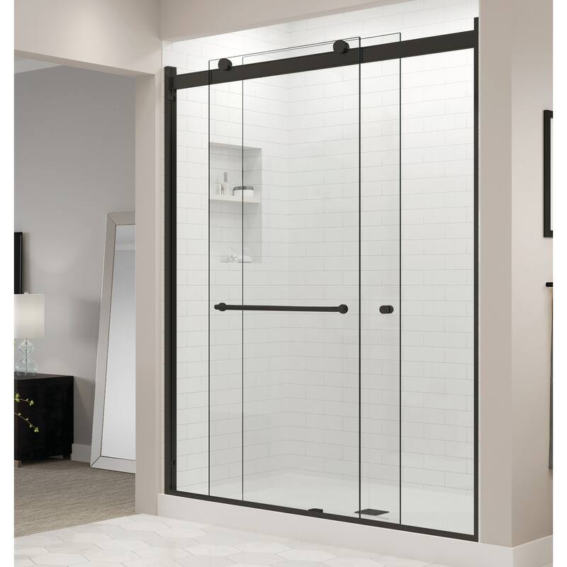 Basco Basco Rotolo 70" High x 60" Wide Bypass Semi-Frameless Shower - Matte Black