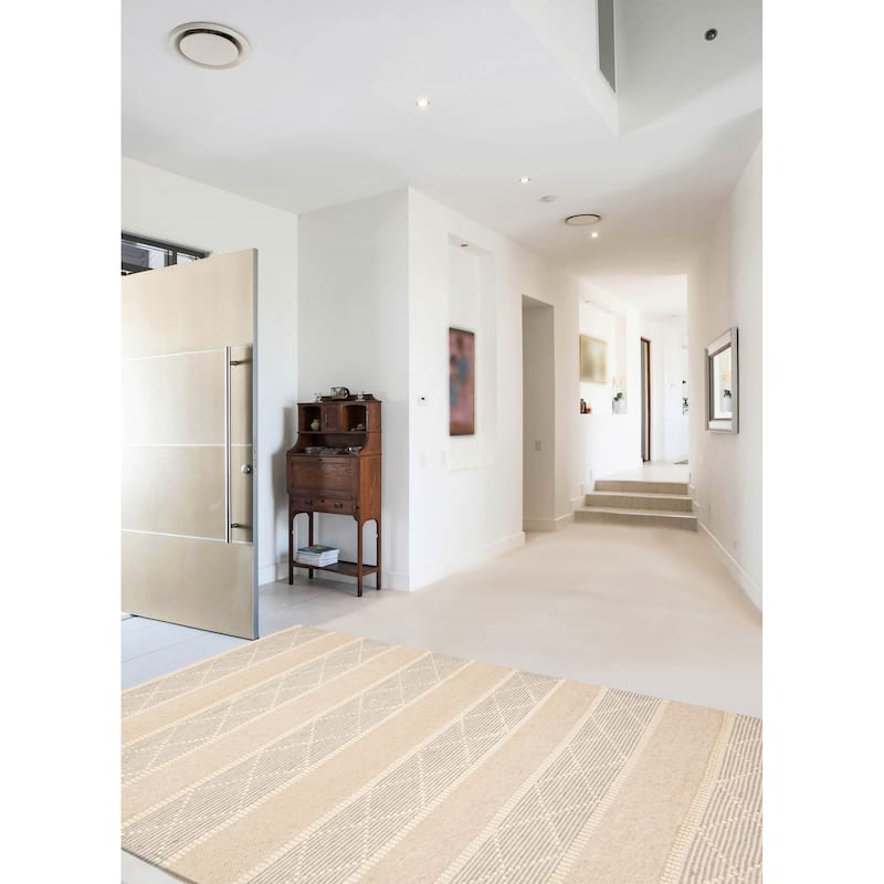 ECARPETGALLERY Braid weave Sienna Cream Wool Rug - 5'3 x 7'3