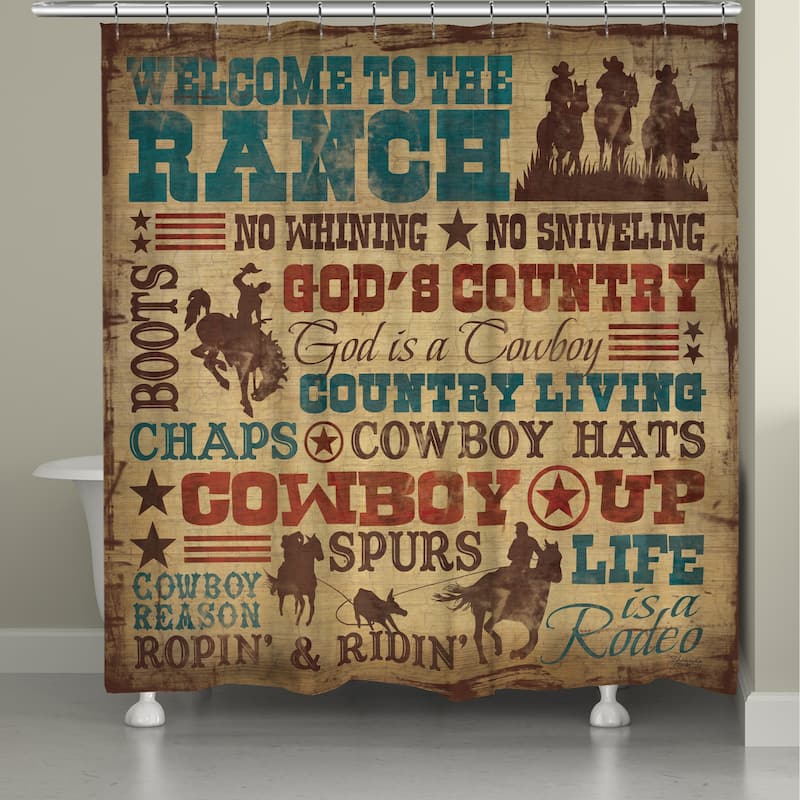 Laural Home Rodeo Words Shower Curtain