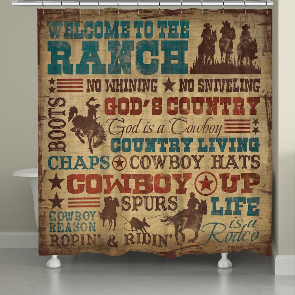 Laural Home Rodeo Words Shower Curtain