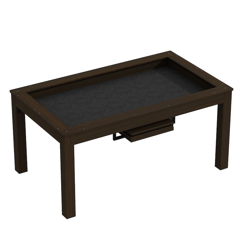 63" Convertible Board Game Table Multi-Purpose Dining & Work Table with Hidden Gaming Surface, Removable Top Panels