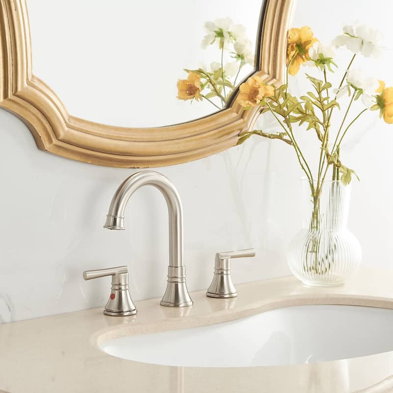 Modern 2-Handle Bathroom Faucet with Pop Up Drain Stopper